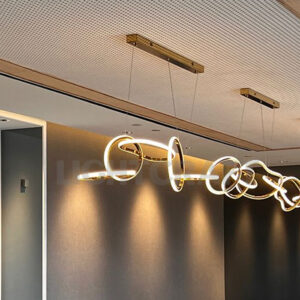 LED Pendant Light in gold color finishes in boardroom