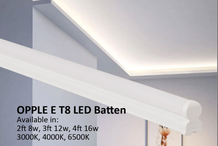 LED T8 Batten with cove lighting in living room area