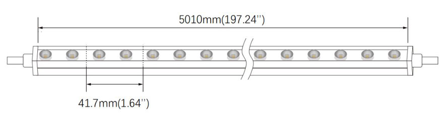 LED Wall Washer Strip 3D BVW016016, 16w Top and side bend dimension